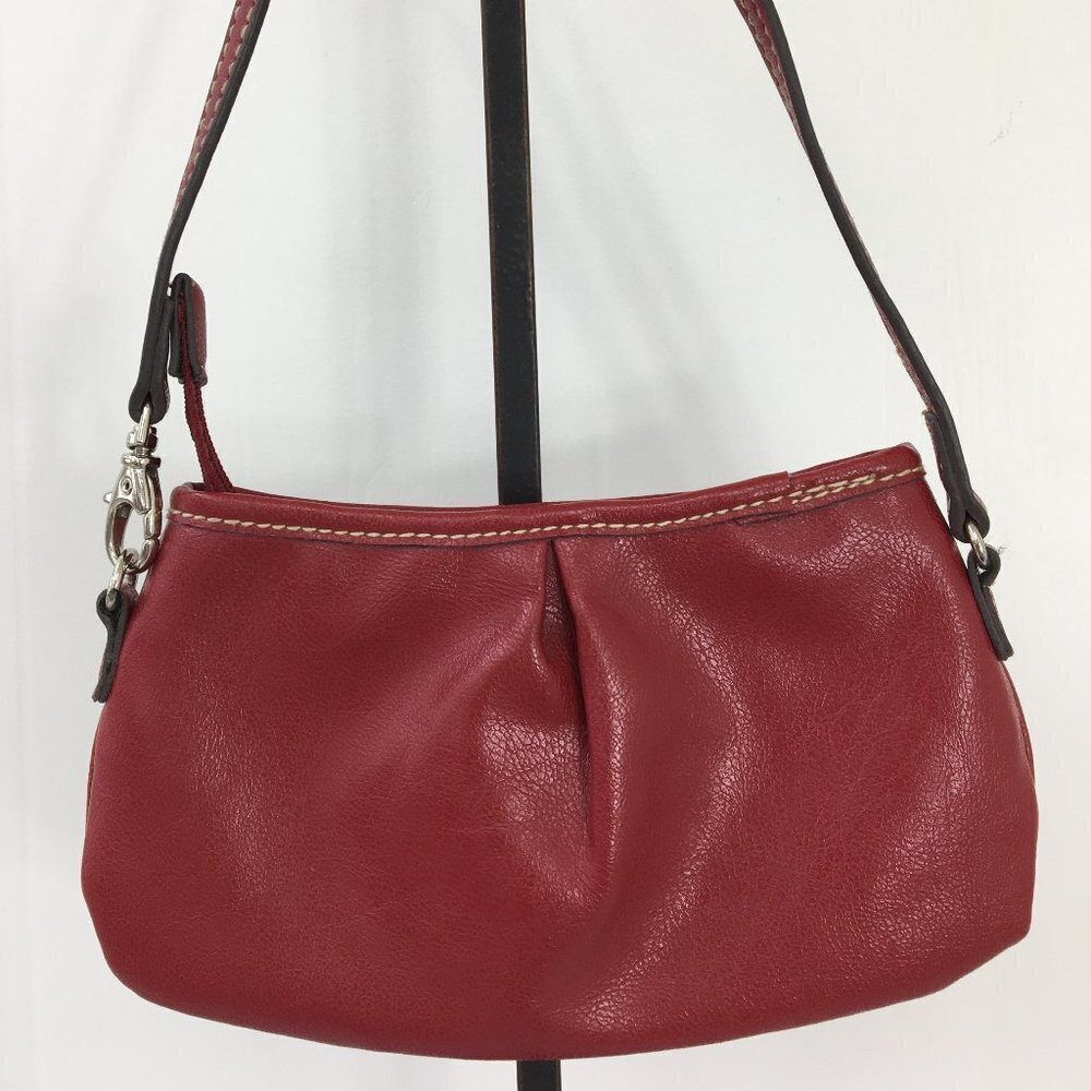 Liz Claiborne Vintage Mini Red Zipper Wristlet GREAT Condition